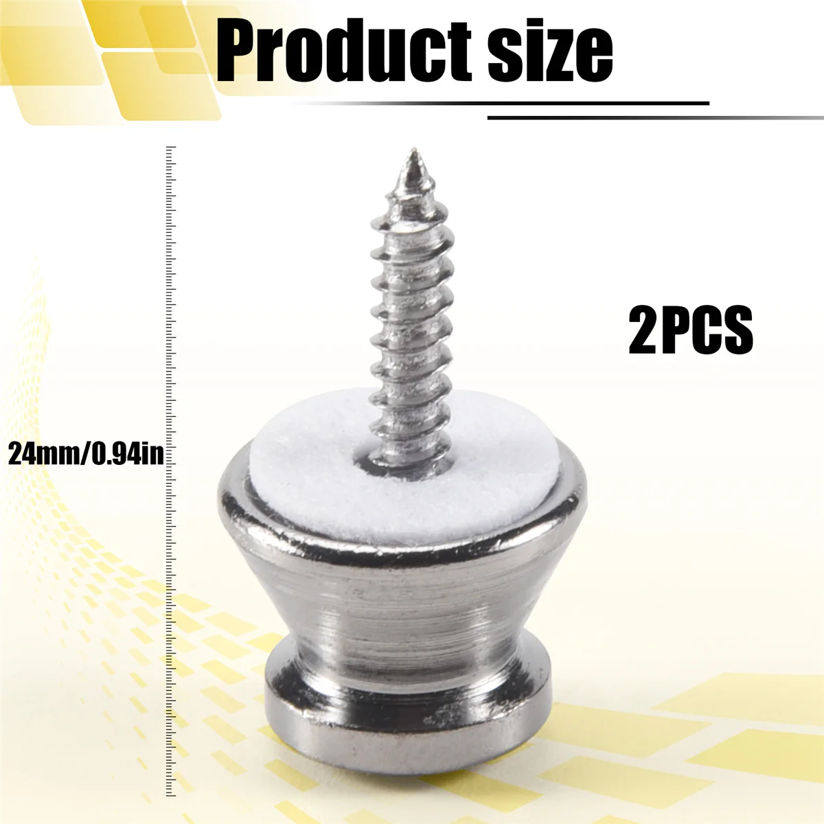 

AA85 2 x Electric Acoustic Guitar Bass Strap Button Screw Lock Pins Pegs Pads Silver