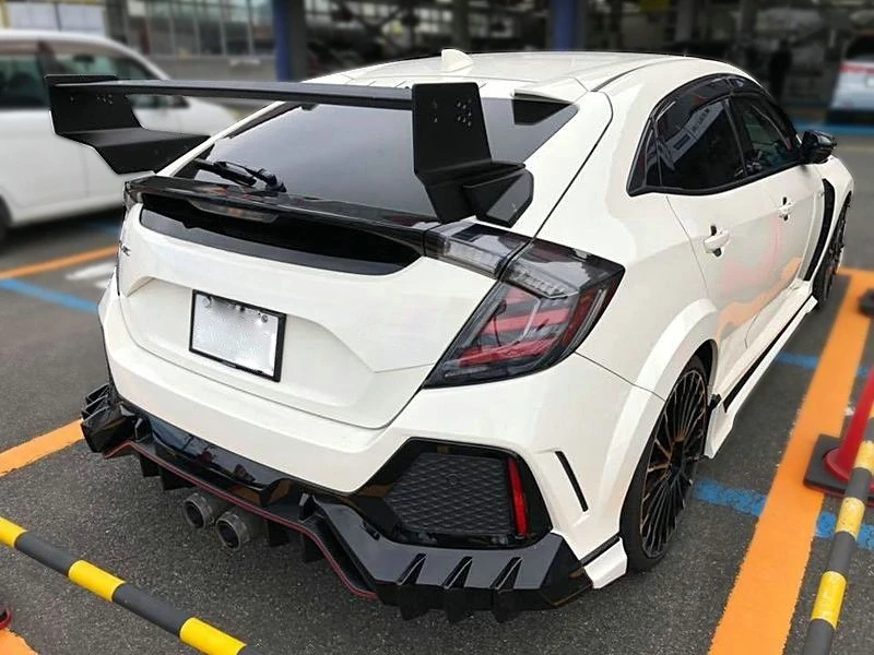 مناسبة لهوندا 10th الجيل سيفيك FK7 FK8 ألياف الكربون الذيل تعديل موجين غير محدود سبويلر ثابت الرياح الجناح