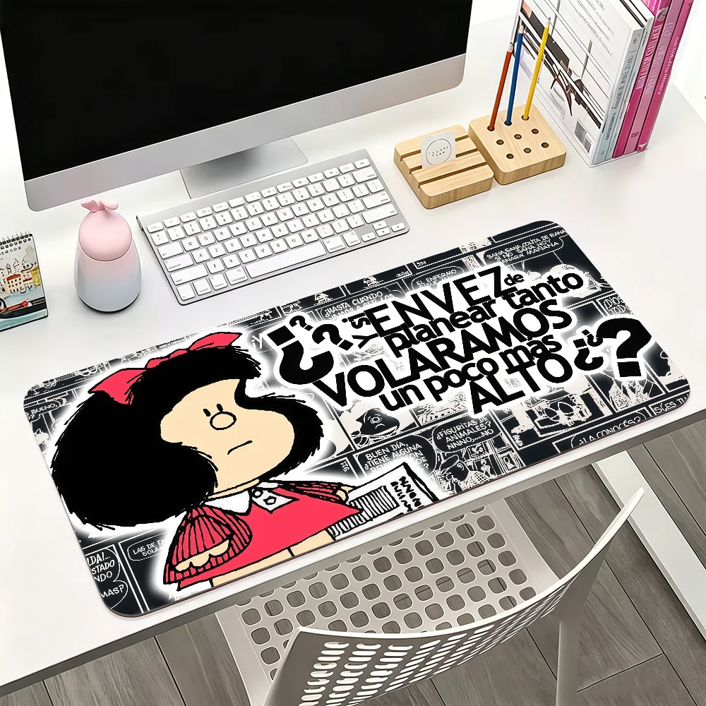 Niedliches Mafalda-Mauspad für Büro, Gaming und Tastaturen, rutschfest, groß, wasserdicht