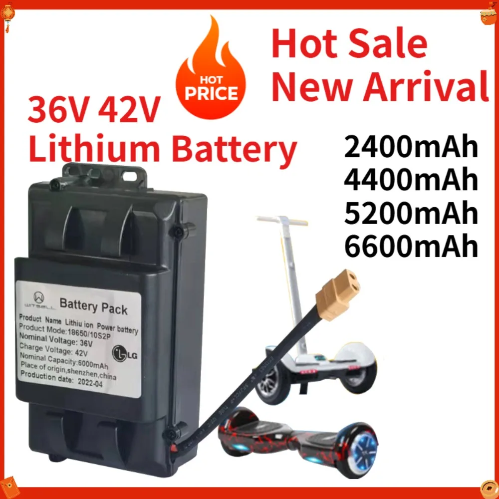 

36V 42V Lithium Battery for Self Balancing Scooter 2400-6600mAh High Capacity Hoverboard Replacement Parts