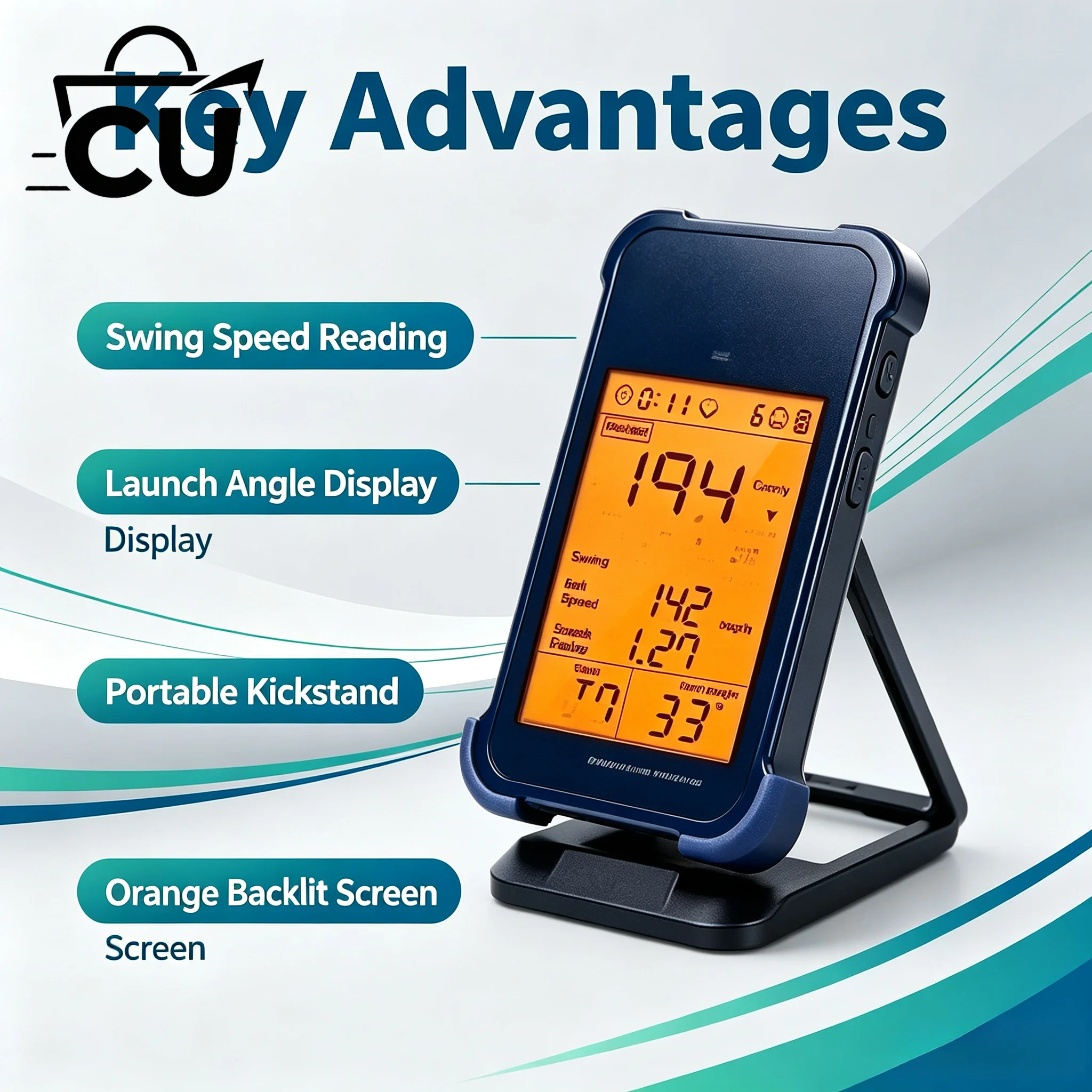 Portable Electronic Smart Swing Analyzer Distance Meter, Foldable Outdoor Sports Training & Practice Auxiliary Equipment