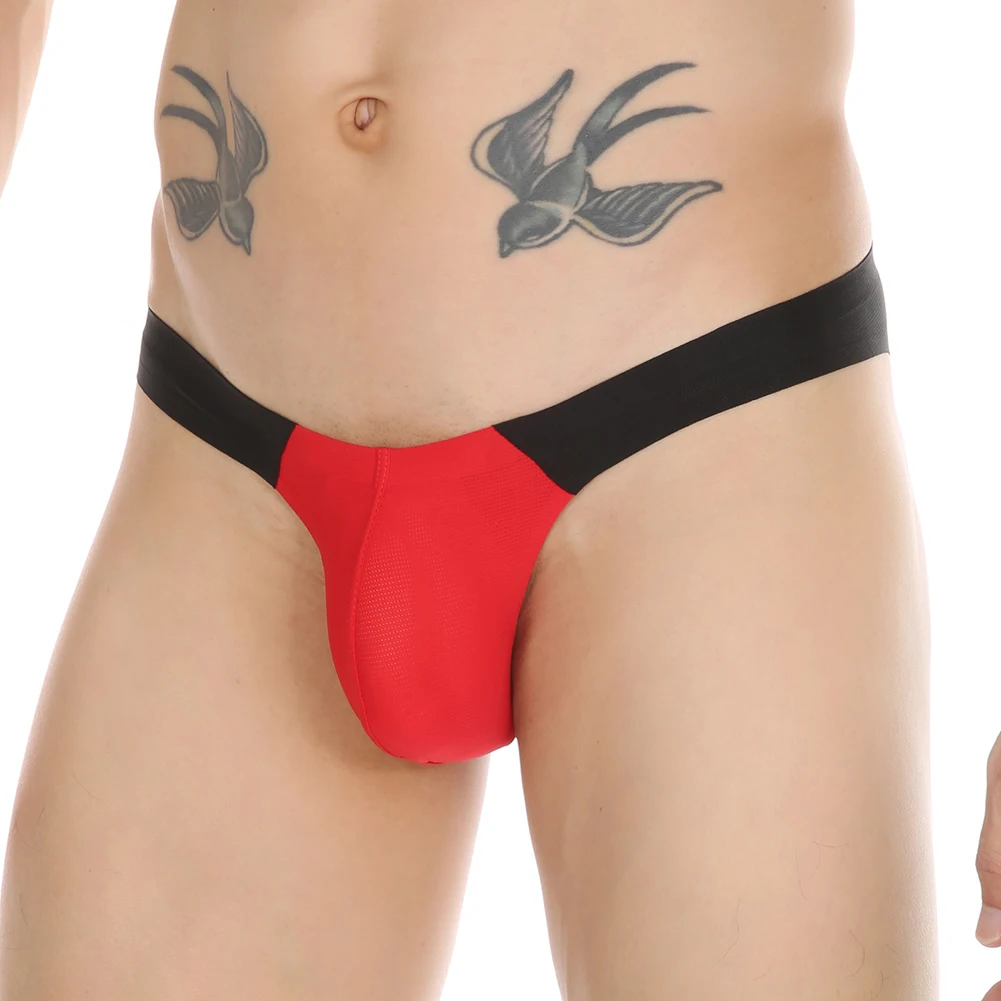 Bragas elásticas de cintura baja para hombre, ropa interior sin costuras, transpirable, suspensorio