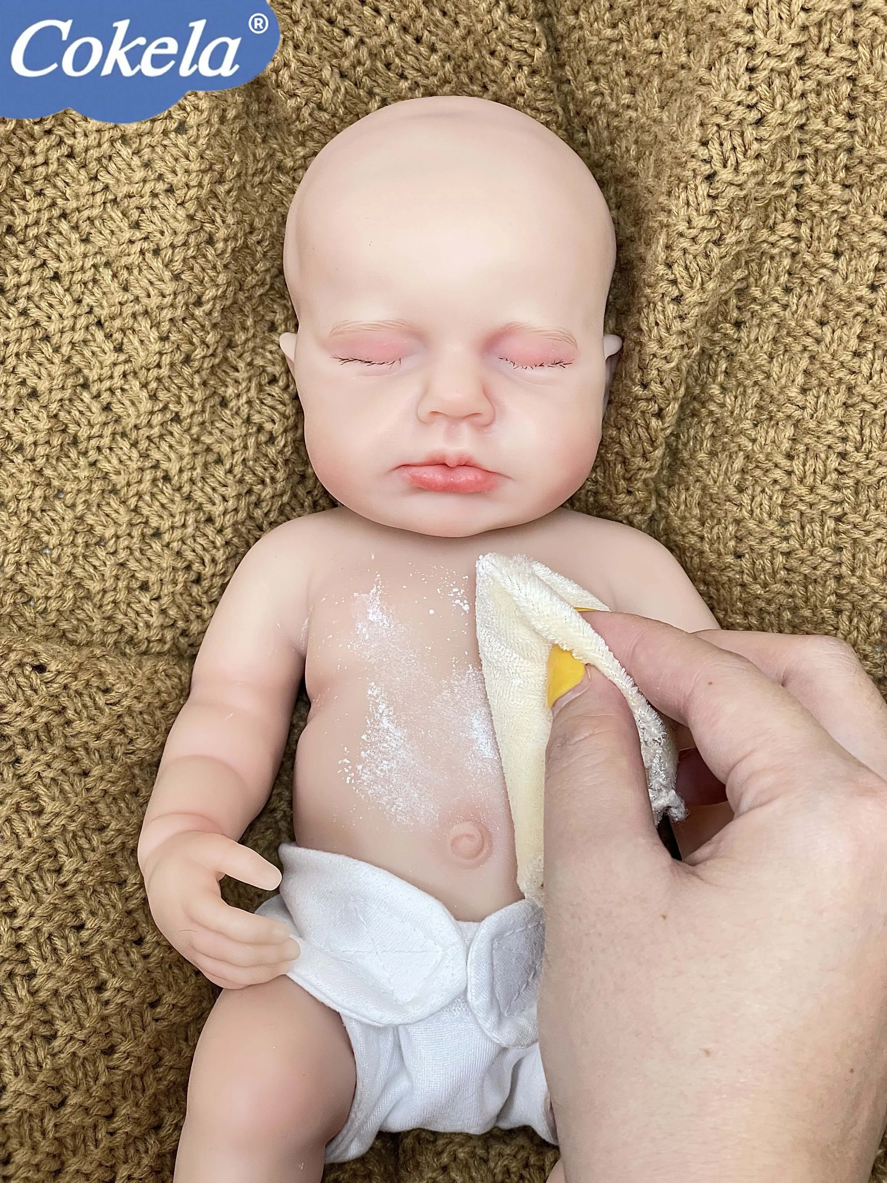 Cokela Muñeca bebé Reborn realista de tamaño pequeño, elástica, flexible, súper suave, de silicona sólida, 12 pulgadas