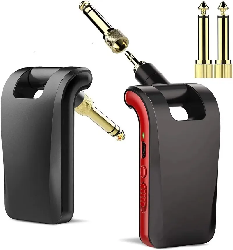 Wireless Guitar System 2.4GHz Wireless Guitar Transmitter Receiver Stereo 2 in 1 Plugs 6 Channels Guitar Wireless