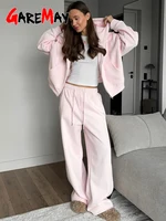 Fashion Women's Summer Tracksuit with A Zipper Pants Cotton Pink Two Piece Set Women Classic Red Tracksuit for Women with A Hood - Image 4