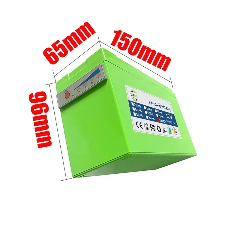 New power display 12v90a 18650 lithium battery pack is suitable for solar energy and electric vehicle battery + 12.6v3a charger