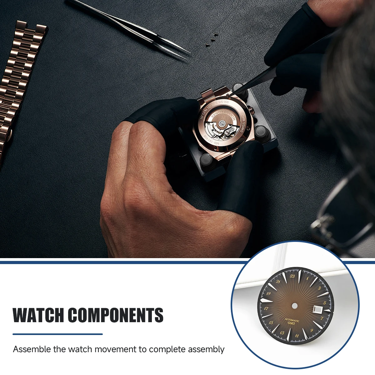 لساعة NH35 GMT ومشاهدة الأيدي لقرص 35 مللي متر تنطبق على ملحقات تعديل علبة الساعة الرجالية لحركة NH34