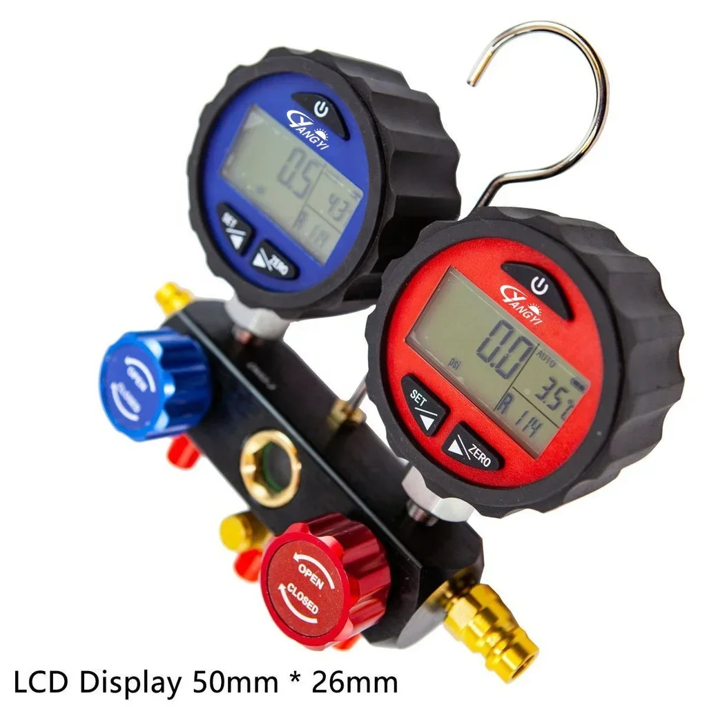 

2025/Digital Manifold Gauge Set LD Display Refrigerant Pressure Gauge for 87 kind of Refrigerants for Auto A/C Service