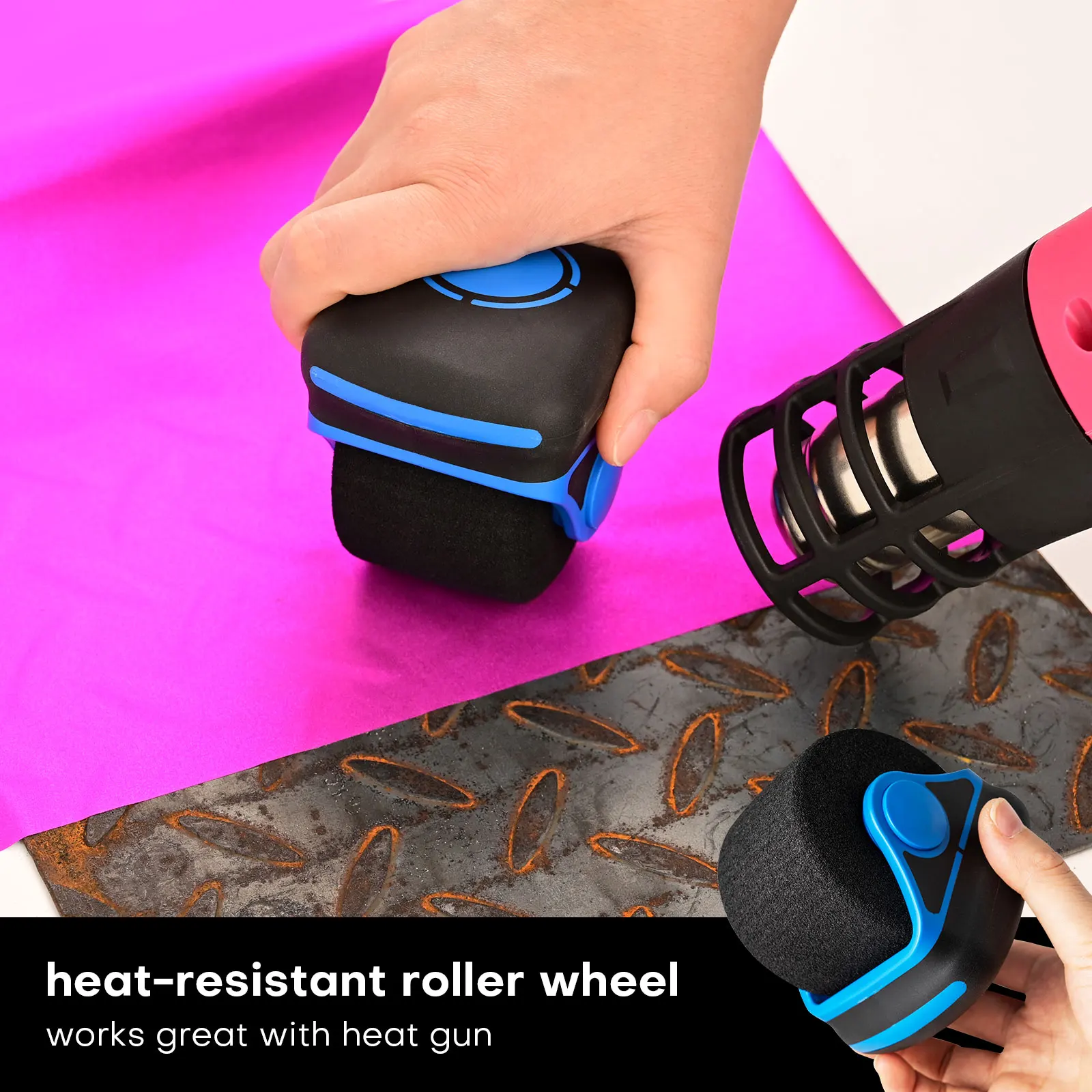 FOSHIO Auto-Vinylfolien-Presswalze mit Griff, Weiche Gummi/Schwamm-Rolle für Carbon-Lackfolien, Aufkleber, Tapeten und Bastelarbeiten – Detail 33