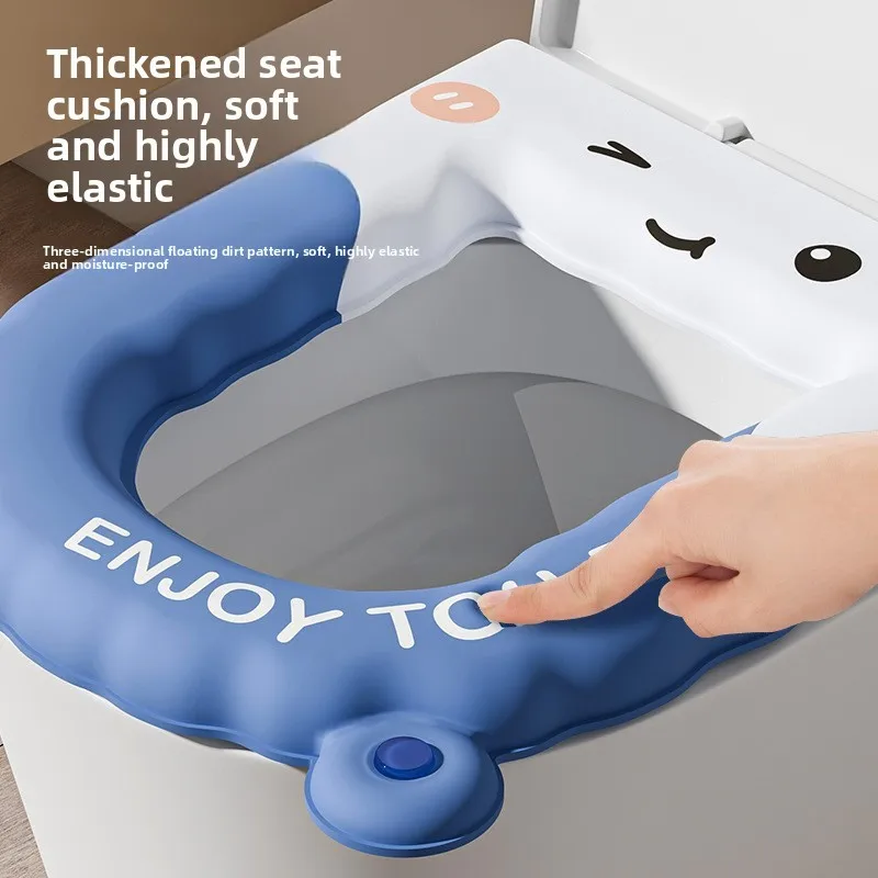 

Waterproof Non-Slip Toilet Seat Cushion - Foam Silicone Material Universal Size Washable All Year Round Home Bathroom Essential