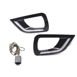 LED DRL Daytime Running Light Fog Lamp 12V Car Running Lights for Nissan Navara NP300 2015-2018(White)