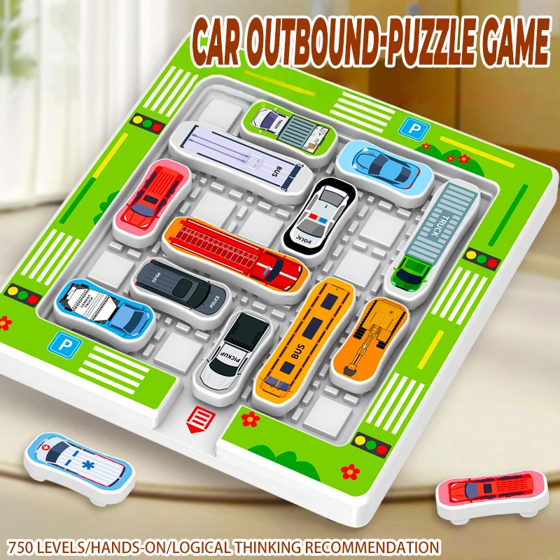 

Magnetic Parking Lot Moving Car Puzzle Board Game STEAM Toys Huarong Road Logical Thinking Training Educational Kids Toys Gifts