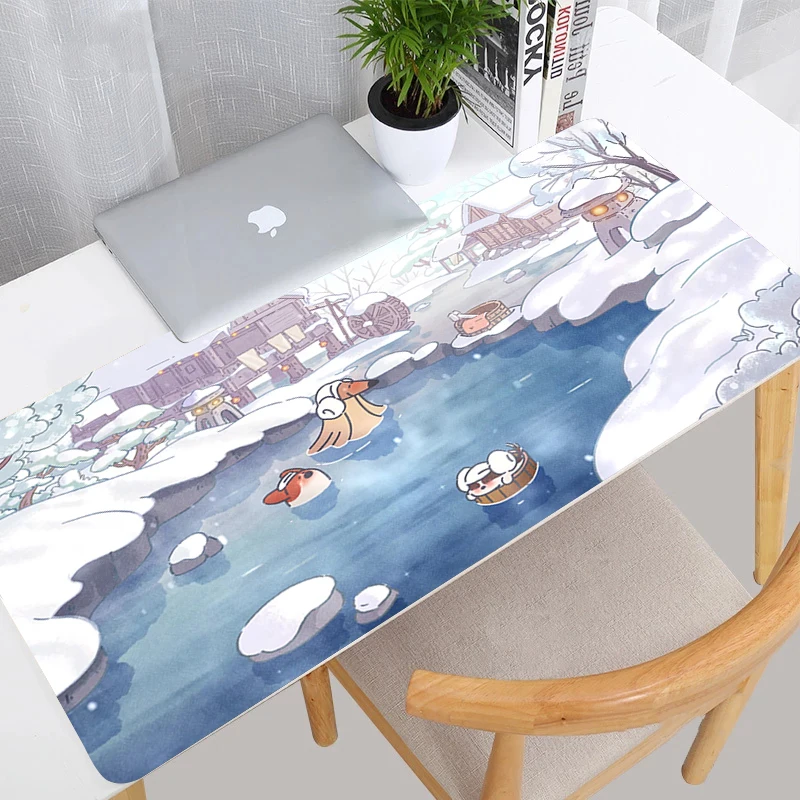 Koki And Friends Mouse Pad Laptop Gaming Accessories Kawaii Mousepad PC Anime Cartoon Corgi Dog Game Cabinet Desk Mat XXL Carpet