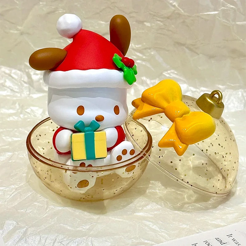 Genuine Sanrio Xmas Market Series Kawaii Blind Box Cinnamoroll Pochacco Kuromi Melody Figure Collect Toy Room Mystery Box Gift