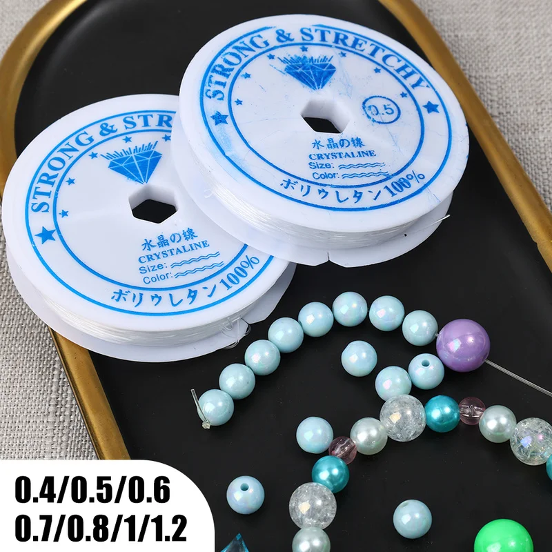 0.4-1.2mm Transparent Stretch Elastic Crystal Line Beading Rope String Jewelry Cord Wire Thread DIY Handmade Bracelet Necklace