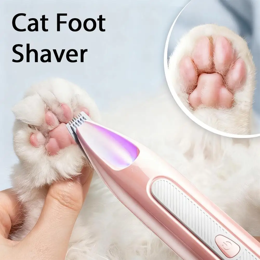 Cortapelos eléctricos para mascotas, afeitadora de pies para perros y gatos, recortador de pelo 360 °   Limpieza de pelos de patas de mascotas con carga USB, productos de aseo para mascotas