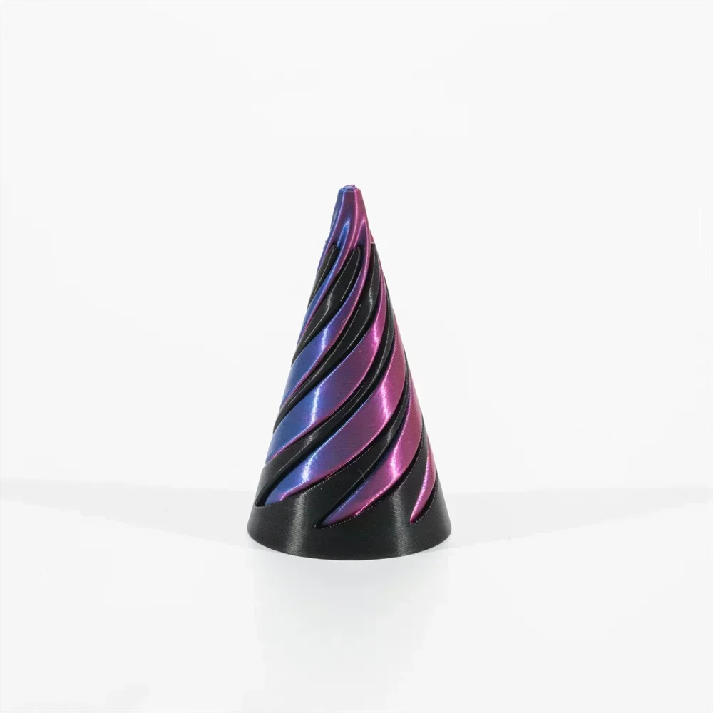 3D-geprinte spiraalkegelornament Fidgetspeelgoed Decompressie Draaiend Driedimensionale structuur Vingertop Dubbele kleur Stressverlichting