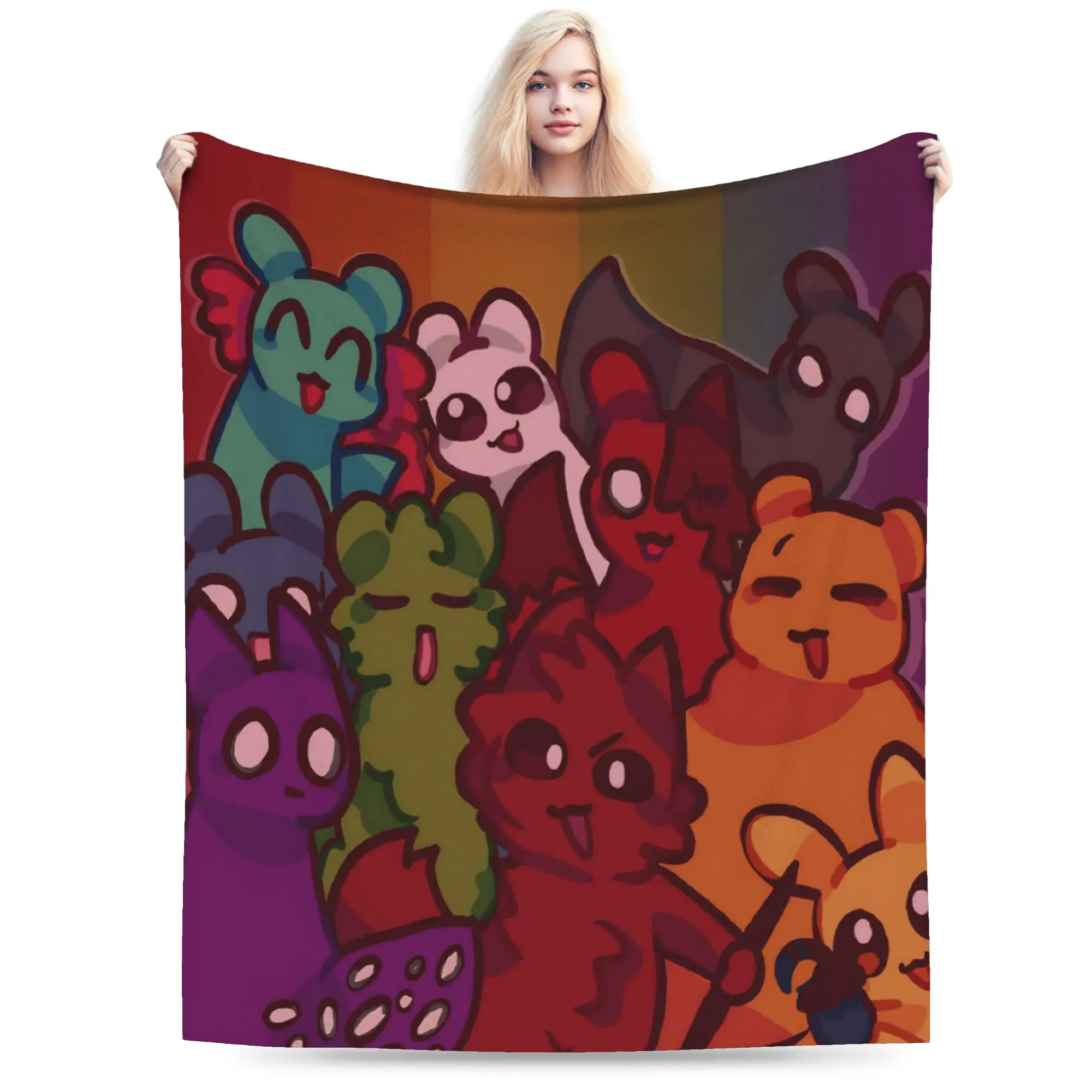 Rain World Slugcat Rainbow Gaming Blankets Super Soft Fleece Novelty Gift  Throw Blankets Bedding Throws