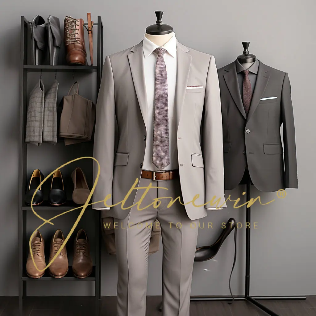 

Formal Suit for Men Wedding Tuxedo Jacket and Pants 2-piece Set Business Blazer Suit Groom Terno Masculinos Completo