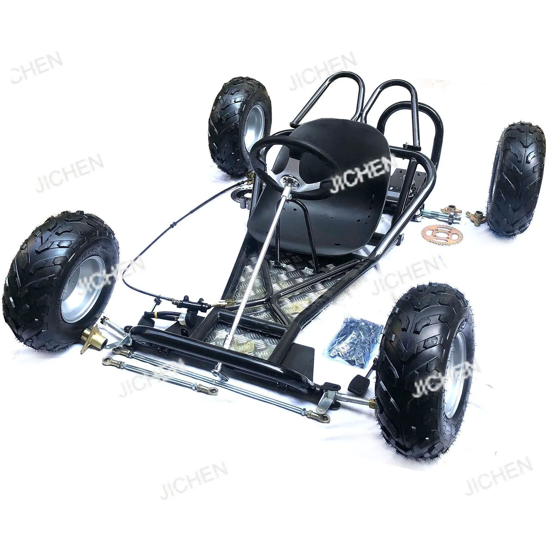 

Go-kart Four-wheel Kart 168CC Accessories Full Set of Frame Assembly, Body Front Steering Rear Axle