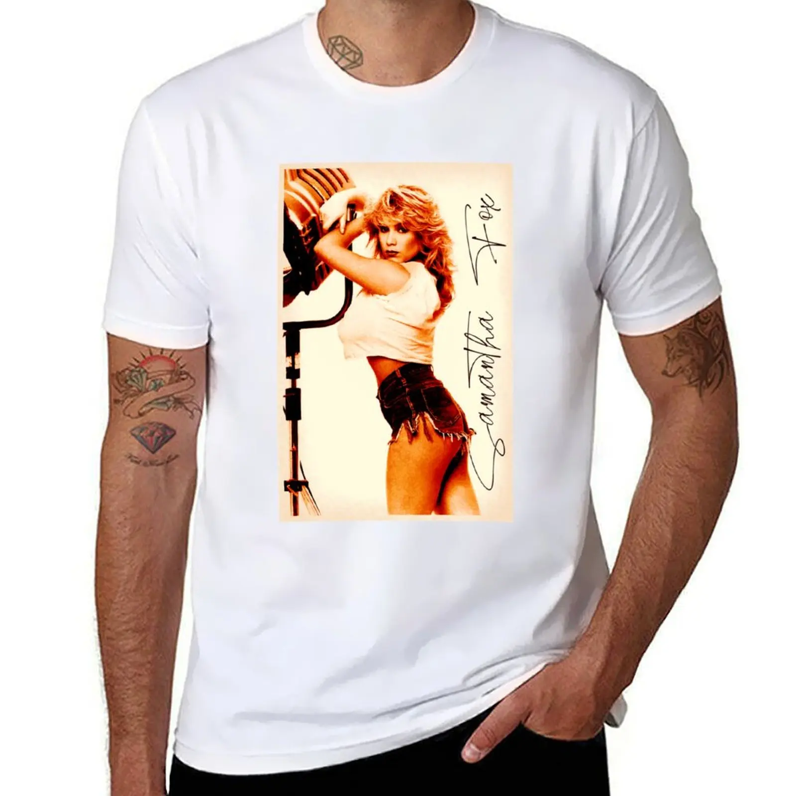 samantha fox 80s 90 design de mode rétro T-Shirt t shirts for man cotton man t shirt luxury T-Shirt