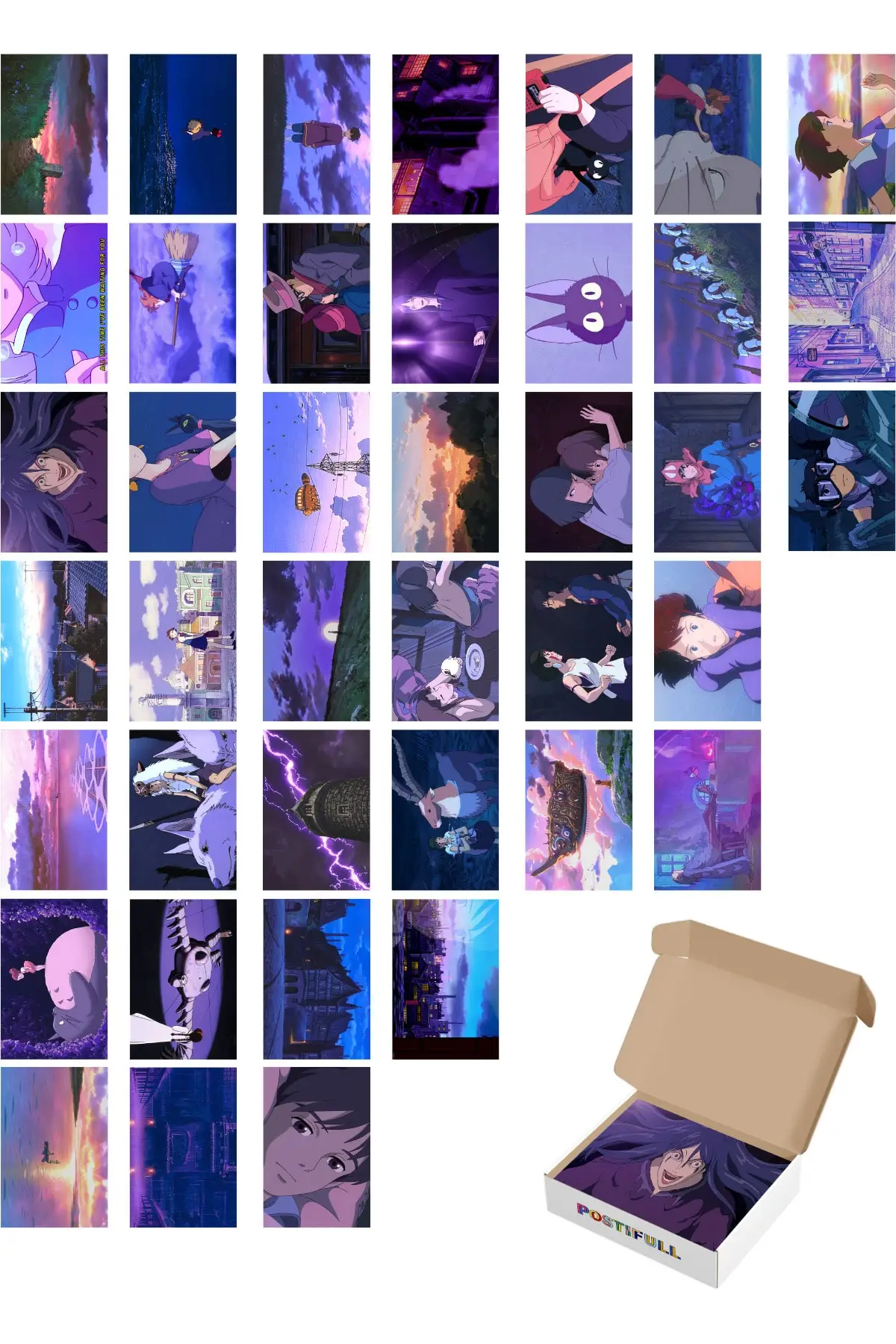 Anime Wall Poster Collage Set-40 Pcs-Thick Coated Paper Poster Set-10cm * 14cm-Boxed Set