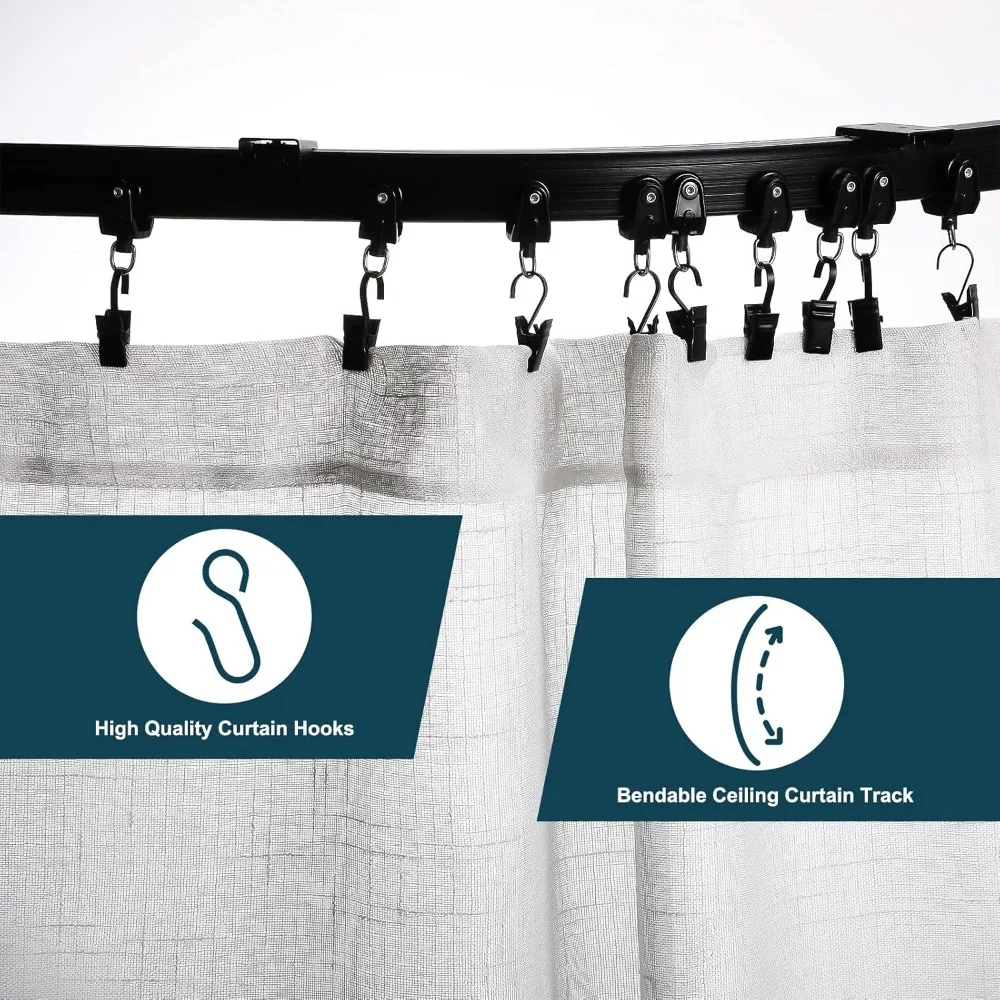 Flexible Bendable Ceiling Curtain Track - 10m/32.8ft for Bunk Beds, Bay Windows, and Room Dividers