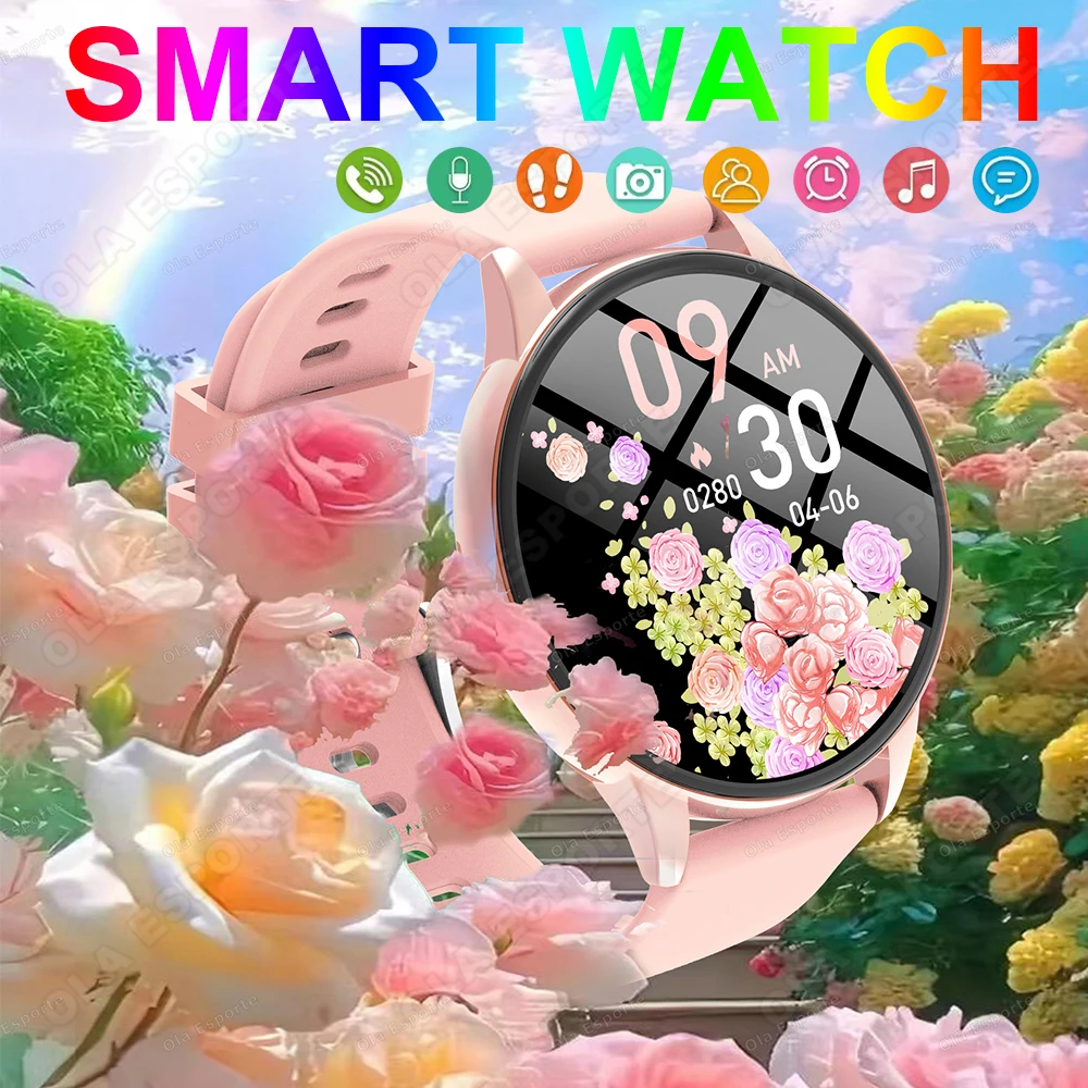 

New Fashion Women Smart Watch Music Bluetooth Call Custom Watch Face 100+ Sports Modes Men Smartwatch 24 Hours Health Monitoring