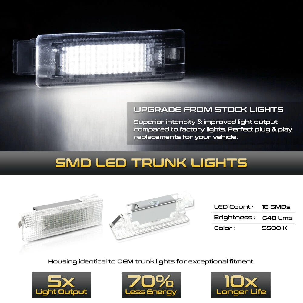 폭스바겐 VW 파사트 B6 B7 B8 CC 캐디 트랜스포터 T5 T6 제타 EOS 투란 LED 실내 트렁크 루프 백 조명 썸네일 4