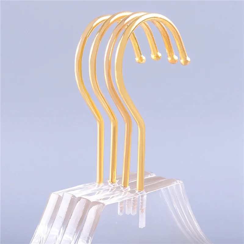 

ABWR-20 Pcs Clear Acrylic Clothes Hanger With Gold Hook, Transparent Shirts Dress Hanger With Notches For Lady Kids S