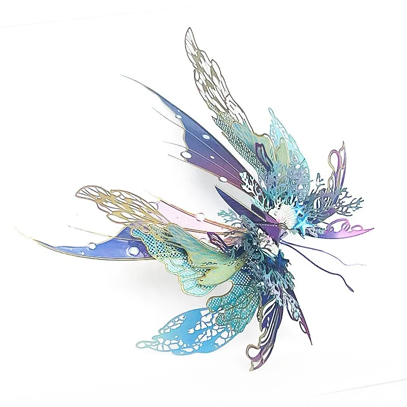 Puzzle 3D en métal papillon coloré, bricolage, Animal exquis, modèle d'assemblage d'insecte papillon, Kits de découpe Laser, jouets