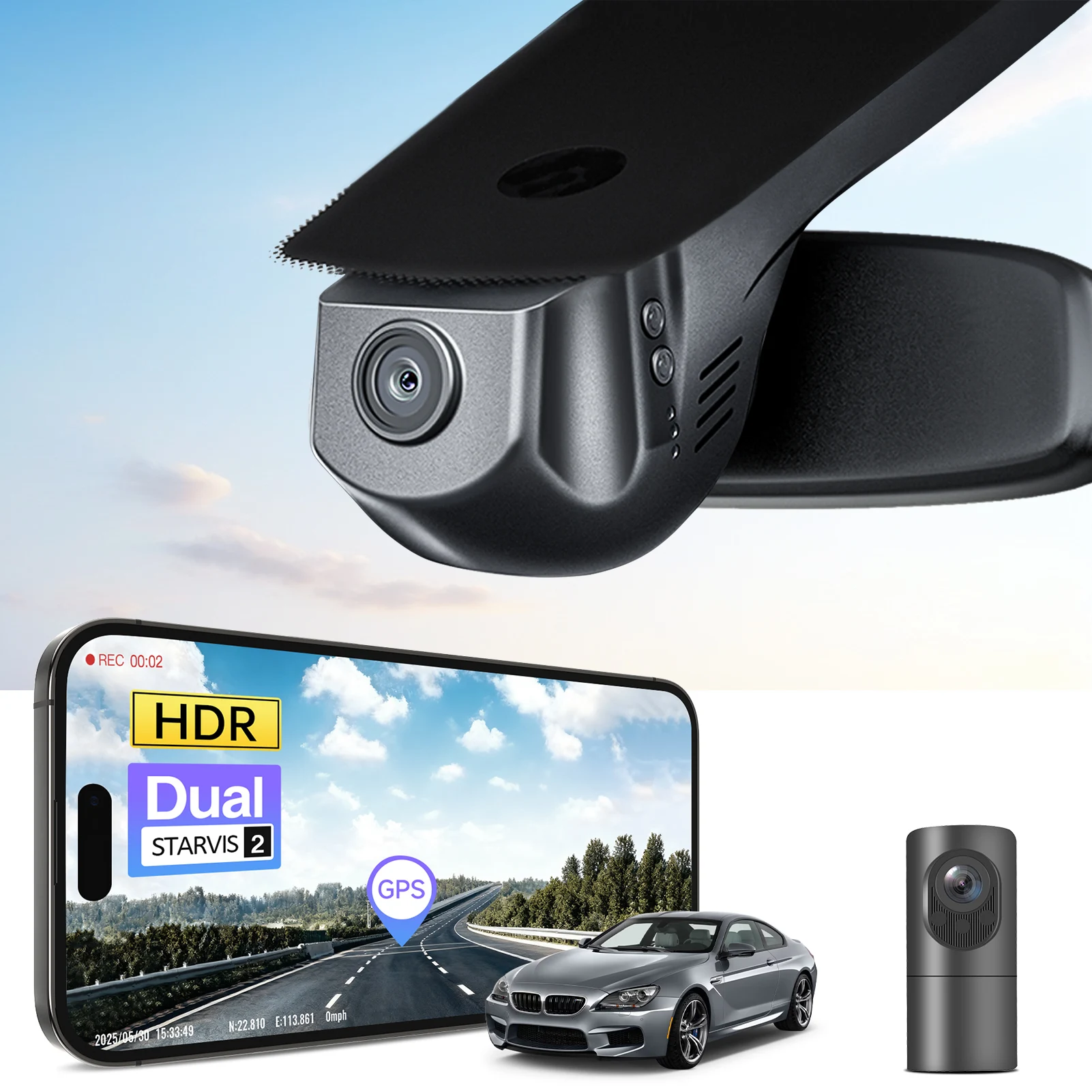 Mangoal STARVIS 2 4K 2160P WiFi & APP GPS Car DVR For  6 Series Gen3 F06 F12 F13 M6 Dash Cam Camera 2012-2019