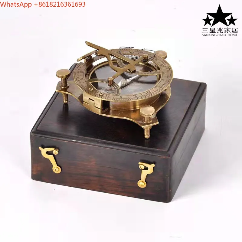 Limited Offer Handmade Brass Vintage Sundial Compass Ornament