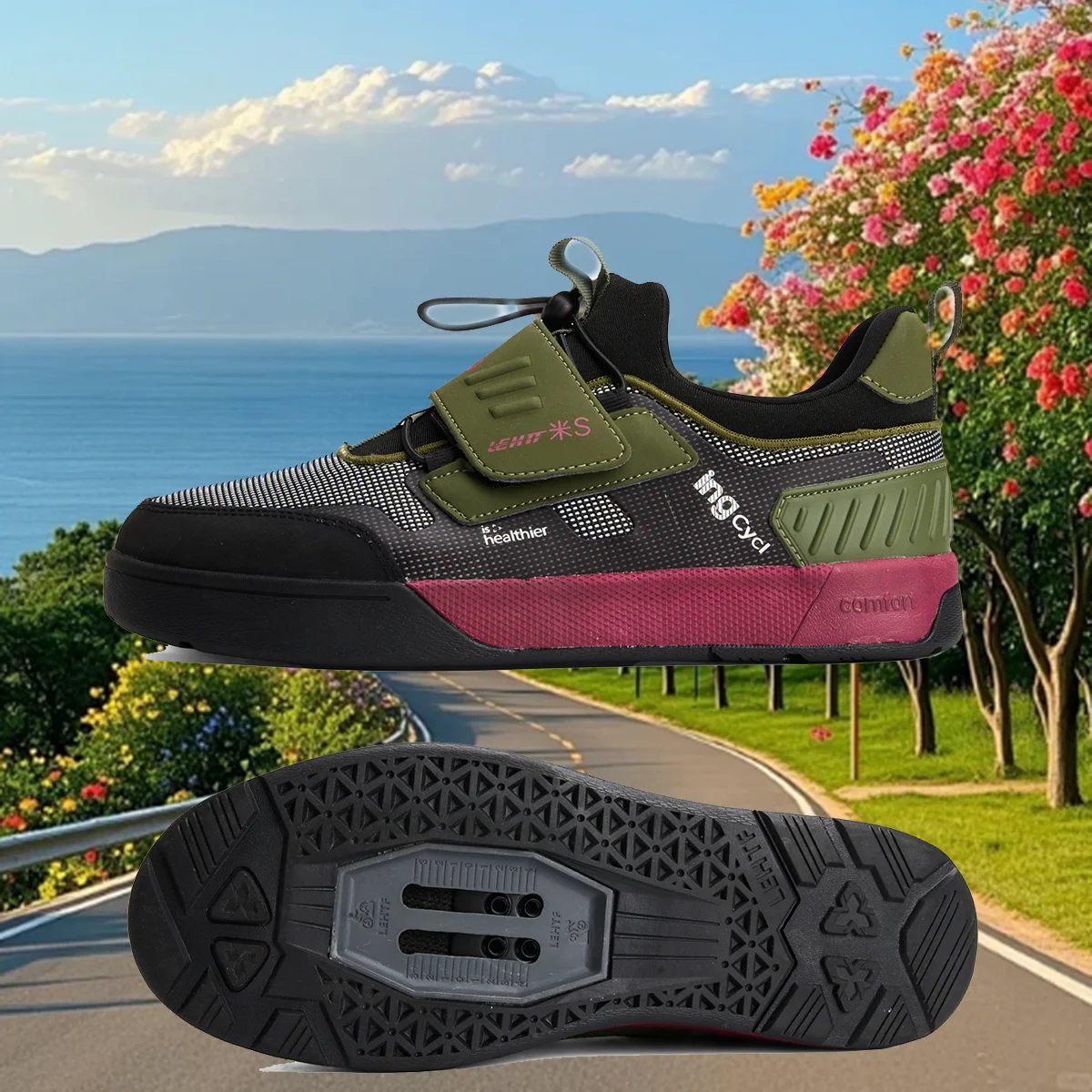 

Lockless Cycling Shoes Anti-Slip Wear-Resistant Lightweight Versatile Fashionable Trendy Footwear for Bikers