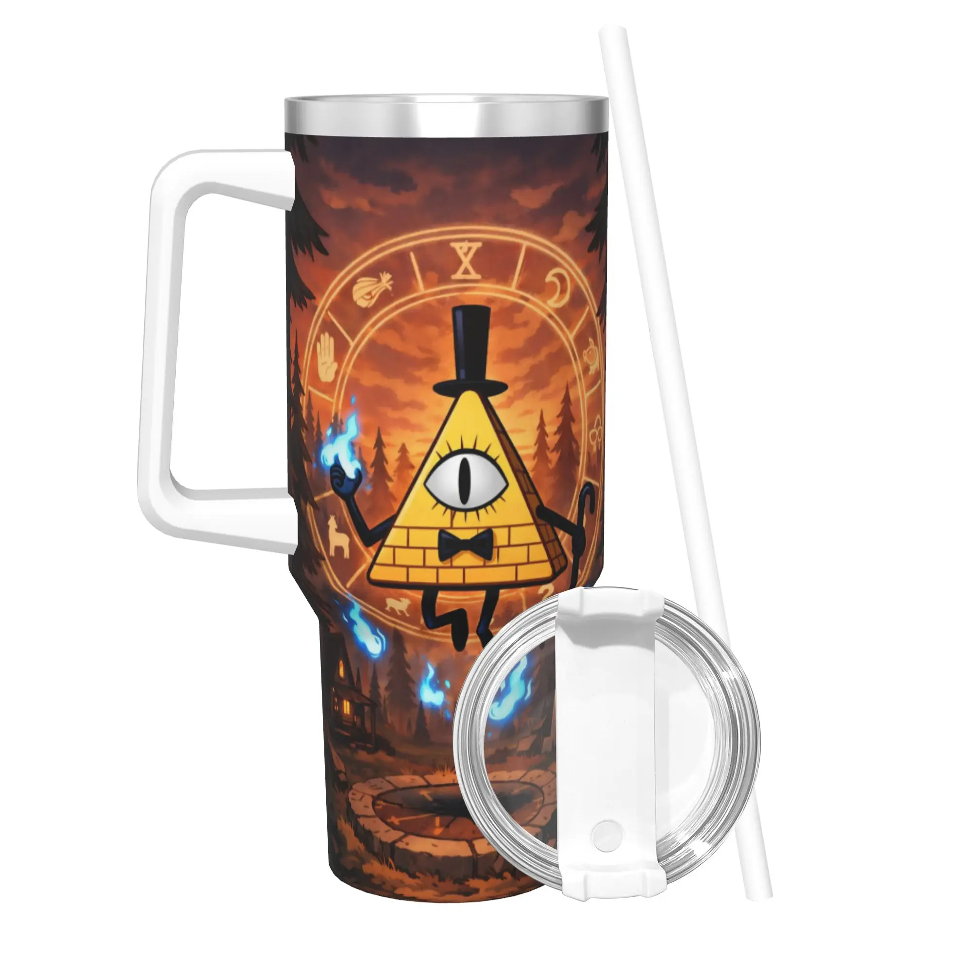 G-Gravity Falls 40oz Tumbler Stainless Steel Double Wall Vacuum Insulated  Mug Cups With Straw