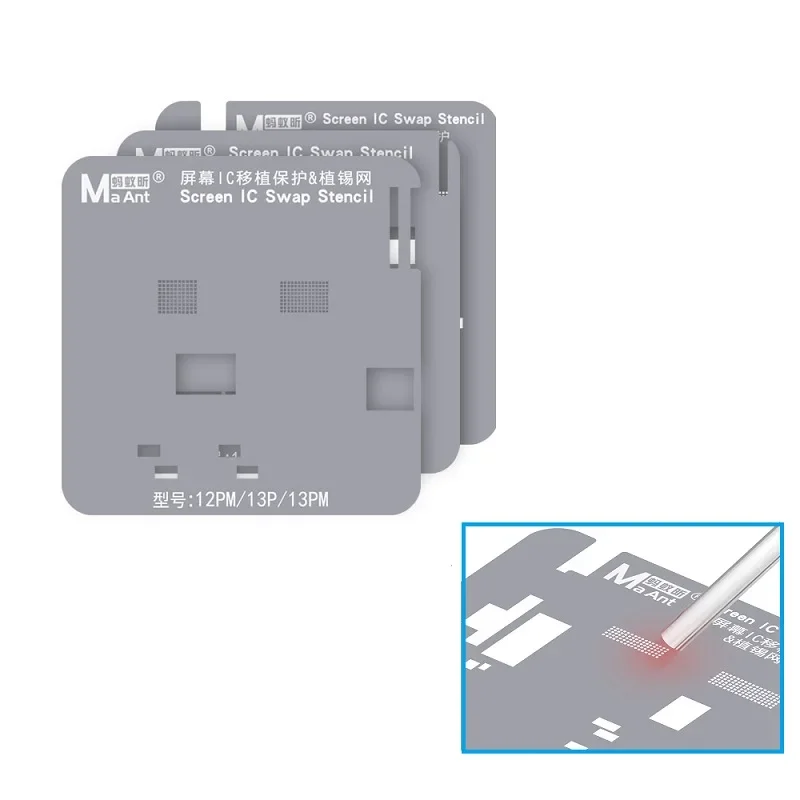MaAnt LCD Screen Flex Cable Protection Steel Stencil for IPhone 11 12 13 Series IC Polishing Repair Tool Pop-up IOS LCD Scree