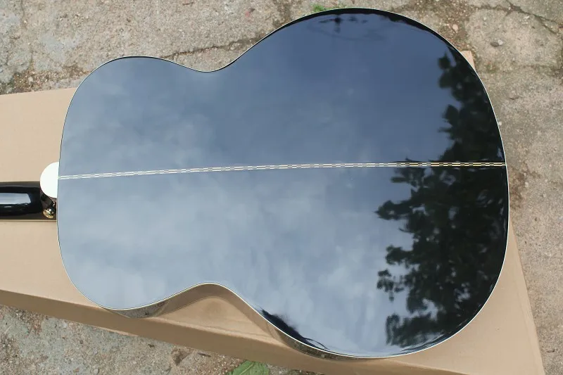 جيتار صوتي من خشب التنوب الصلب J200 لون خشب طبيعي أسود 524 #3