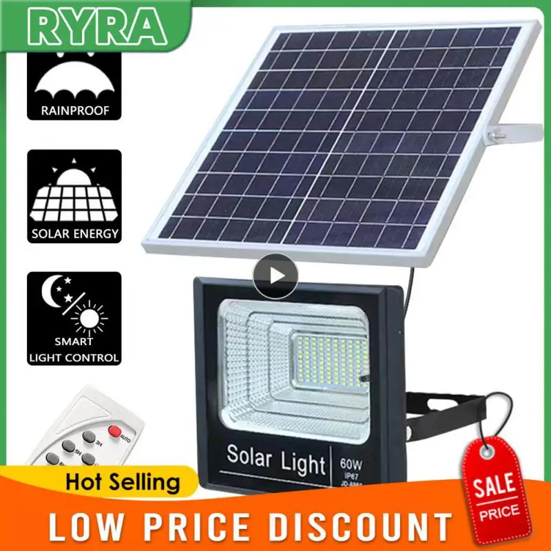 

Luminous Lighting Lamps Auto Timing Weather-resistant Led Lighting Lights Solar Panel Power Supply Black Outdoor Solar Lamp 65w