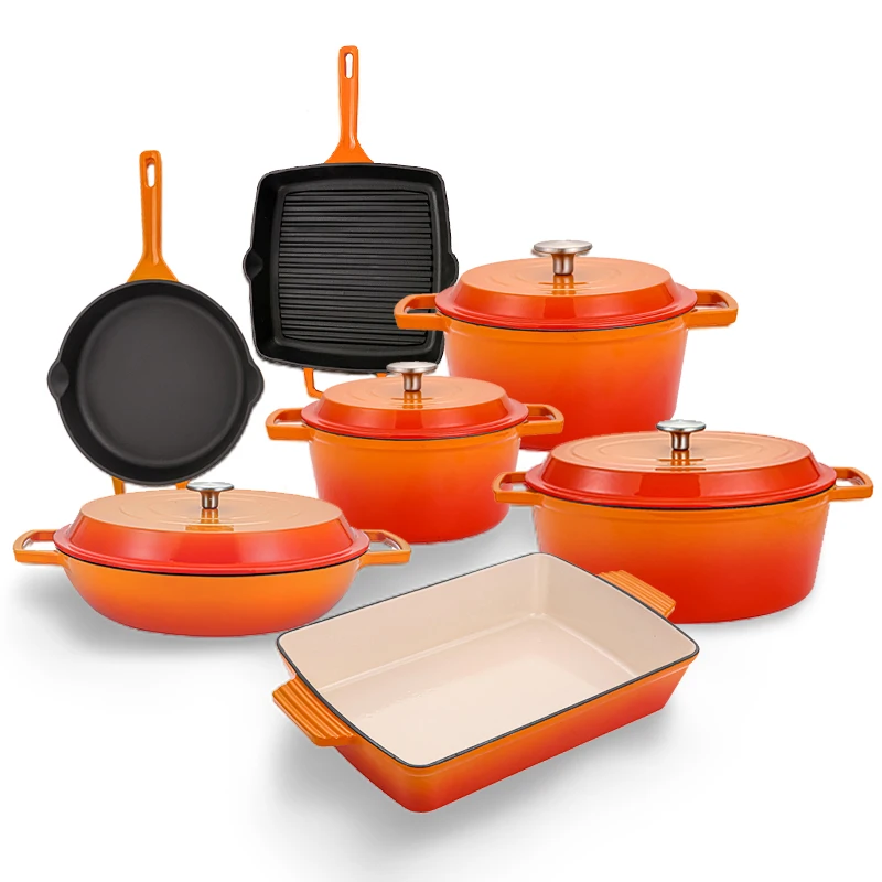 Cast Iron Casserole High Quality Non-Stick Coating Enamel   Cookware Sets