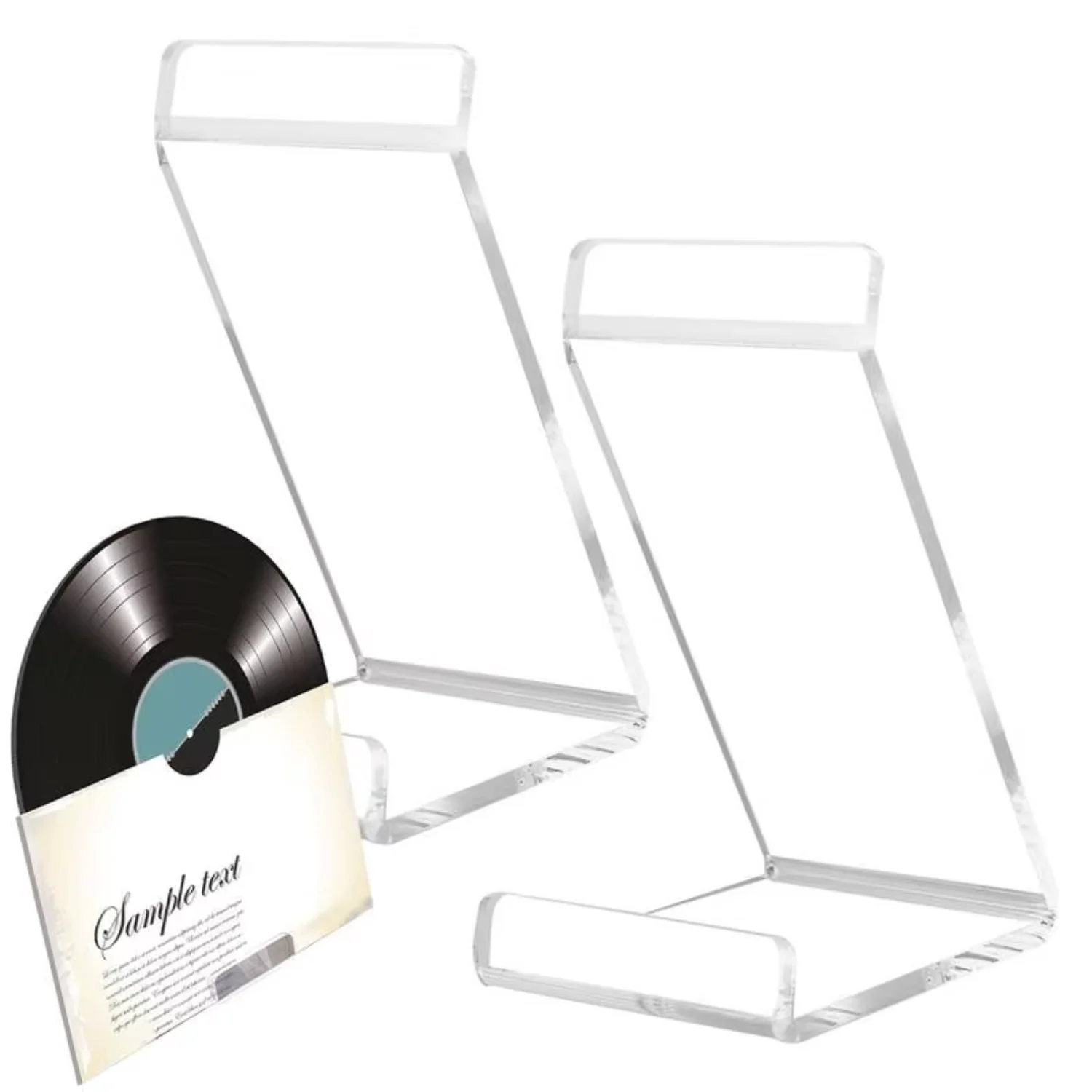 Vinyl Record Desktop Display Stand, Transparent Acrylic Music Album Playback, LP Cover Desktop Display