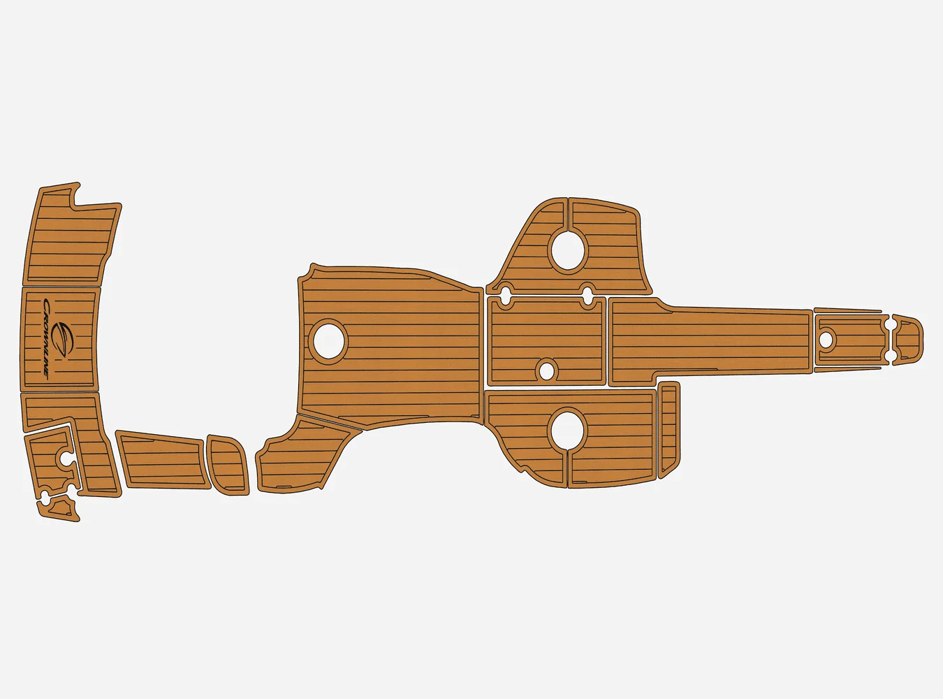 

Non-Slip EVA Faux Teak Marine Mat Self-Adhesive 6mm Yacht Cockpit Pad for 2019-2021 Crownline E285 Boat Decking Easy Install