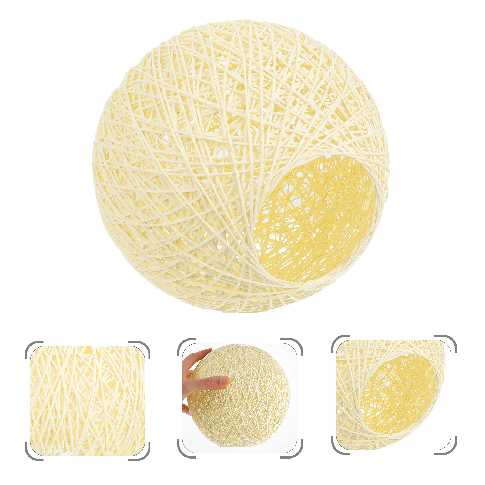 

1 шт. Подвесной абажур бежевого цвета, декоративный потолочный светильник, креативный плетеный чехол для лампы, аксессуар для теплого освещения, декор для дома