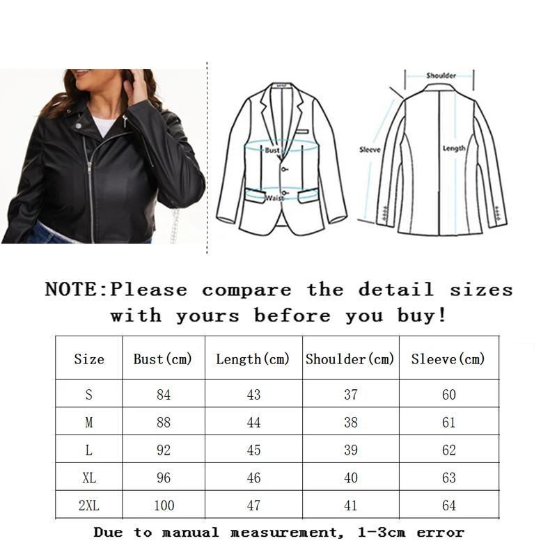 Vangull Spring Black Short Faux Leather Jackets Women Long Sleeve PU Leather Coat With Chain Zipper Strench Leather Outerwear