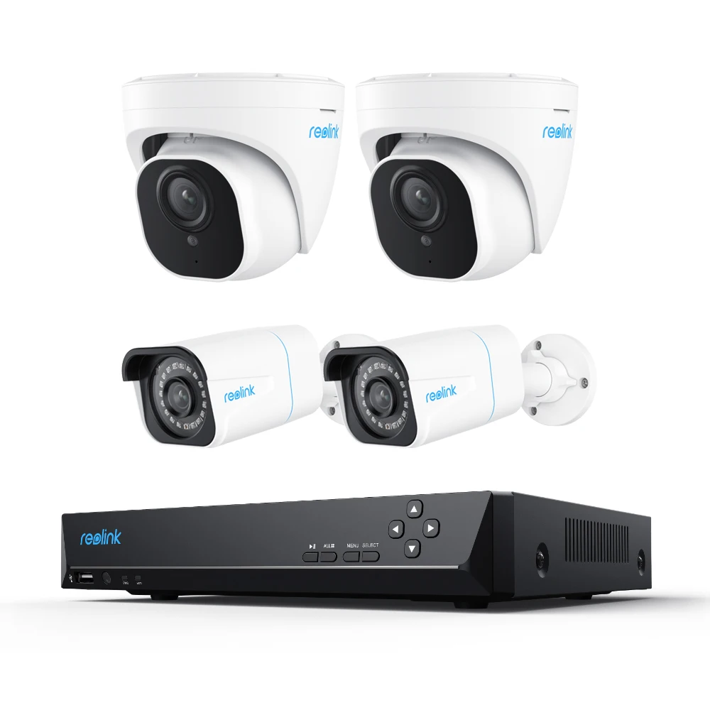 نظام كاميرا أمان Reolink 8CH 4K بدقة 8 ميجابكسل سلكية PoE كاميرات خارجية لأمن المنزل ومسجل NVR مع محرك أقراص ثابتة 2 تيرابايت لتسجيل 24/7