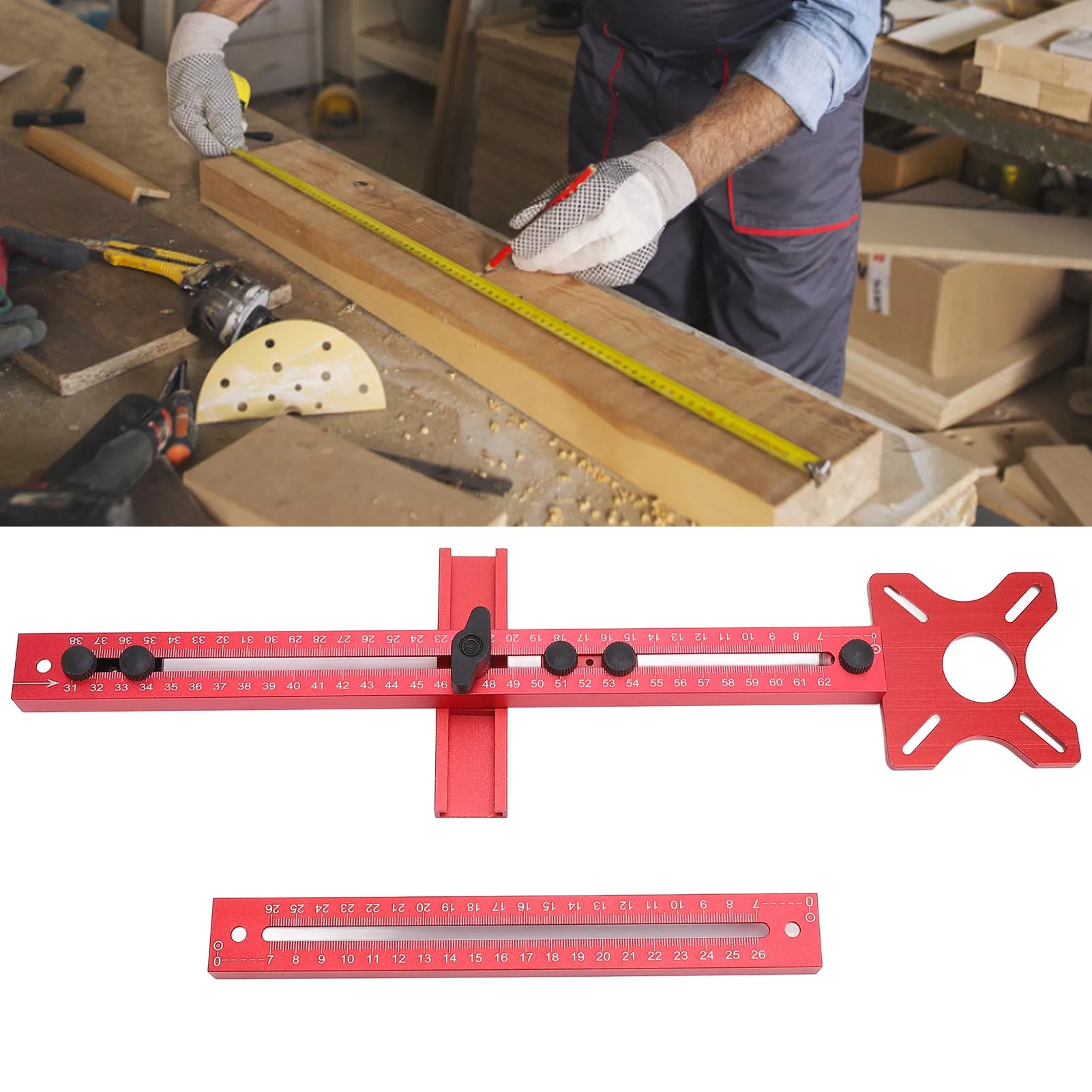 Router Milling  Bracket Improve Work Efficiency Cabinet Hardware Jig Router  Aluminum Alloy Sturdy for Woodworking