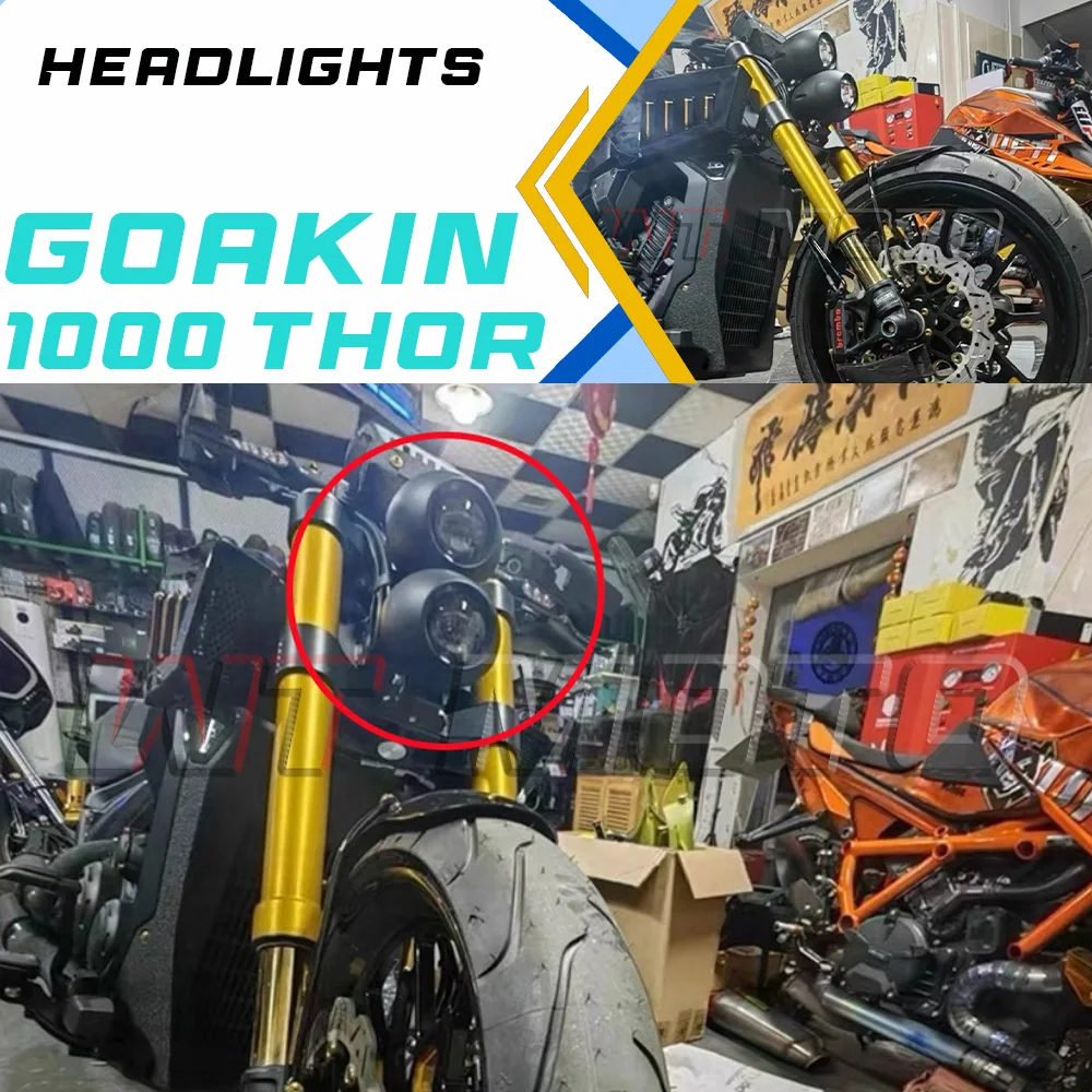 

GAOKIN THOR1000 Wolverine Dual Headlight Assembly Retro LED Super Bright Spotlights with Lenses