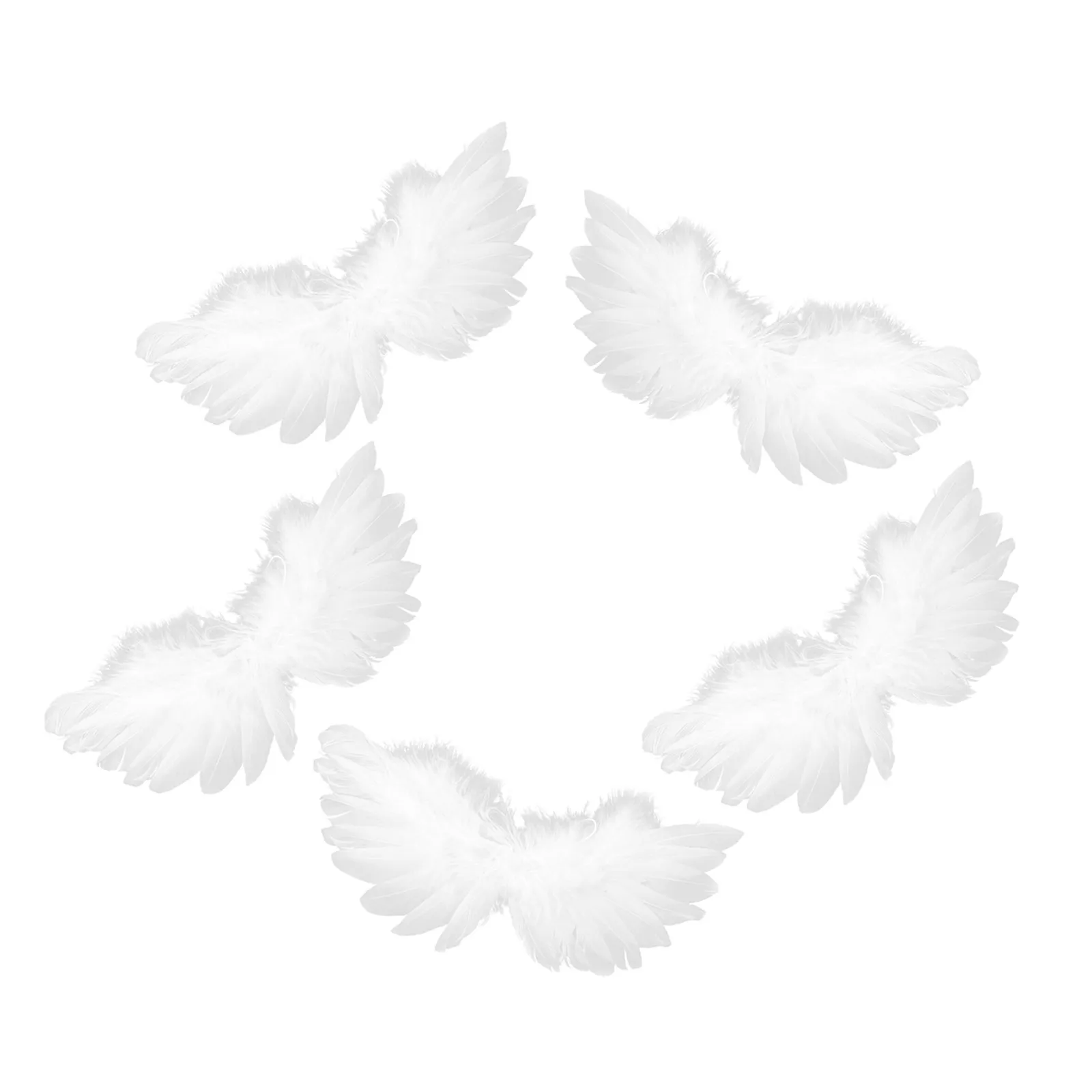 

Набор из 5 миниатюрных белых крыльев ангела для косплея, фотосъемки, рукоделия и декора (аксессуары для BJD)