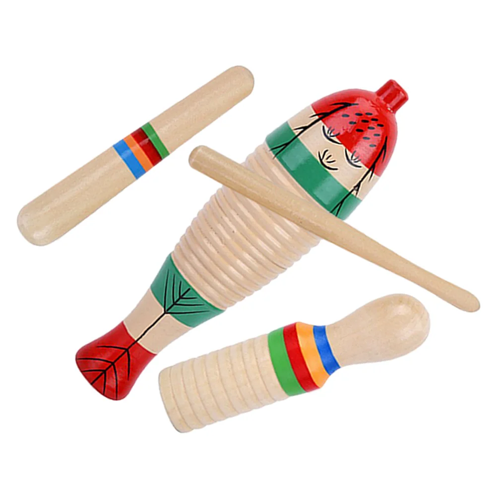 

2 Sets Wooden Robe Guiro Percussion Instrument for Instruments Music