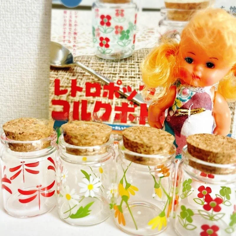 

Ретро-банка для хранения из радужного стекла с пробкой, для игрушек, коллекционных предметов, яиц, винтажная банка-контейнер для кукол и фигурок