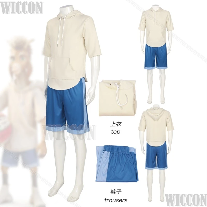 

Will Movie Cartoon Cosplay Costume Full Set Clothes Man Dress White Short Sleeve Shirt Blue Pant Halloween Party Stage Uniform